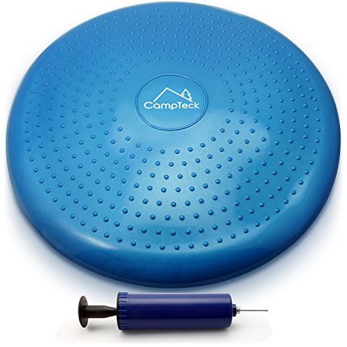 CampTeck U6765 Cojin Equilibrio Disco Vestibular Inflable con Bomba Mejorado de Mano para el Entrenamiento del Balance, Agilidad, Gimnasio, Yoga, Sentada Cómoda etc - Azul, 32cm