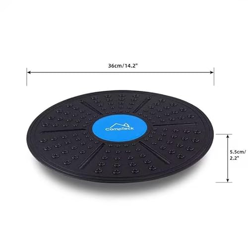 CampTeck U7258 Tabla Equilibrio Fitness, Wobble Balance Board, Plato Inestable Equilibrio, Fuerza - Negro