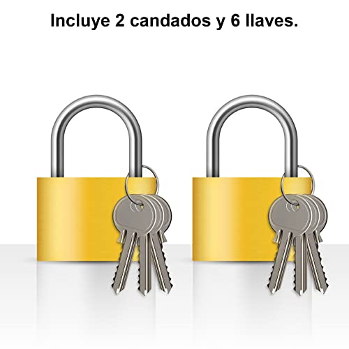 Candado con Llave, [2 Pcs-6 Llaves] [40mm] Diyife Candado Pequeño, Candados de llave, Candado de Latón, Candado Resistente al Agua para Escuela, Almacenes, Garajes, Jardines, Taquillas, Armarios