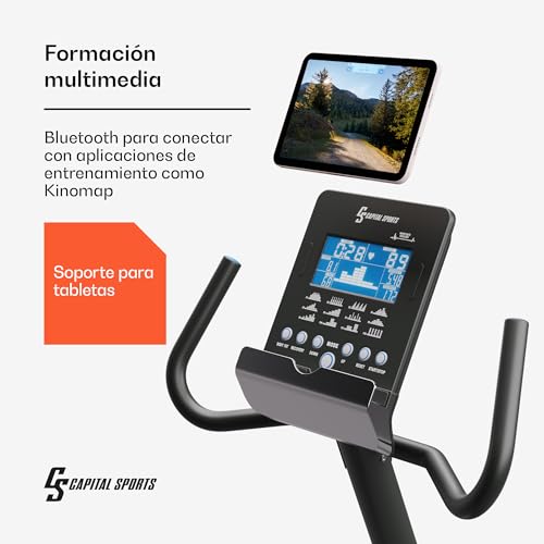 Capital Sports Bicicleta Estatica Eliptica para Casa, Bici Elíptica Magnética para Mujeres y Hombres, Máquina de Abdominales con Soporte para Tablet y Bluetooth