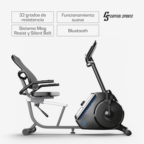 Capital Sports Bicicleta Estatica Eliptica para Casa, Bici Elíptica Magnética para Mujeres y Hombres, Máquina de Abdominales con Soporte para Tablet y Bluetooth