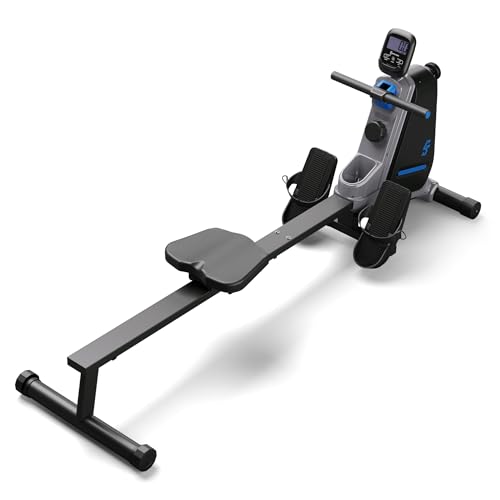 Capital Sports Maquina de Remo Plegable para Casa, Aparatos para Hacer Ejercicio Casa, Maquina Gimnasio 16 Niveles de Resistencia y Altura Ajustable, Remo Fitness con Pantalla LCD