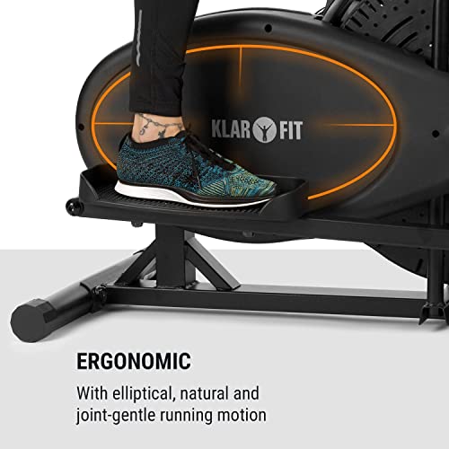 Capital Sports Orbifit - Elíptica, Bicicleta elíptica con Altura Regulable, Elíptica para casa con Estructura de Acero, Manillar, Agarre Acolchado, Pedales Antideslizantes, hasta 100 kg, Antracita