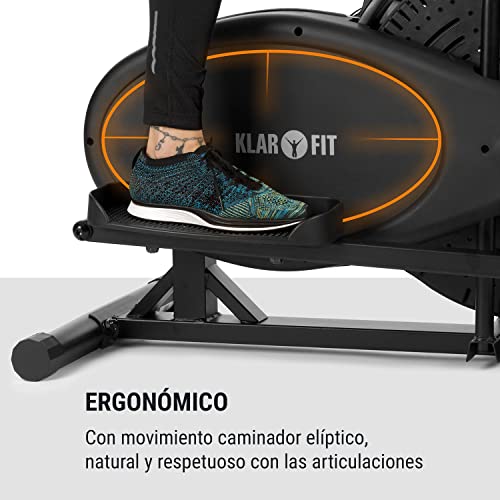 Capital Sports Orbifit Pro - Máquina de Correr elíptica, Bicicleta elíptica, Pulsómetro, Altura Regulable, Estructura de Acero, Agarre Acolchado, Pedales Antideslizantes, hasta 100 kg, Negro