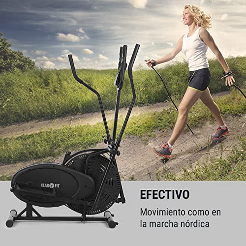 Capital Sports Orbifit Pro - Máquina de Correr elíptica, Bicicleta elíptica, Pulsómetro, Altura Regulable, Estructura de Acero, Agarre Acolchado, Pedales Antideslizantes, hasta 100 kg, Negro