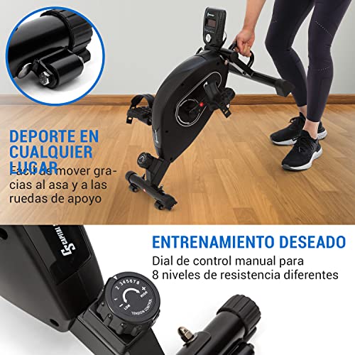 Capital Sports Pedales Estaticos, Bicicleta para Debajo del Escritorio, Bicicletas Estaticas con Resistencia Magnética para Hombres y Mujeres, Steps Fitness para Hacer Ejercicio en Casa y Oficina