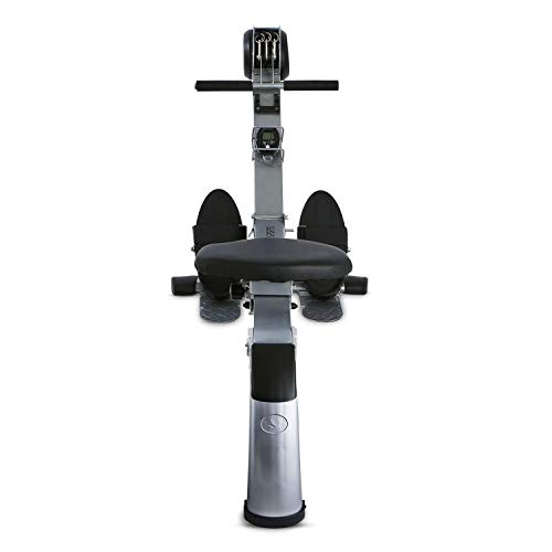 CAPITAL SPORTS Stringmaster - Máquina de Remo, Maquina remos en casa, 100 kg, Plegable, Monitor Actividad, Entrenamiento de pie o Sentado, Maquina de Remo para casa, Sistema de frenado, Plateado