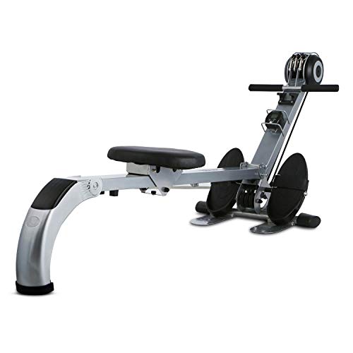 CAPITAL SPORTS Stringmaster - Máquina de Remo, Maquina remos en casa, 100 kg, Plegable, Monitor Actividad, Entrenamiento de pie o Sentado, Maquina de Remo para casa, Sistema de frenado, Plateado