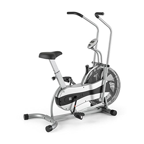 CapitalSports Stormstrike - Eliptica, Bicicleta eliptica hasta 120 kg, Eliptica para casa con Pantalla integrada, Altura sillín Regulable 7 Niveles, Entrenamiento Dual (Piernas y Brazos), Gris