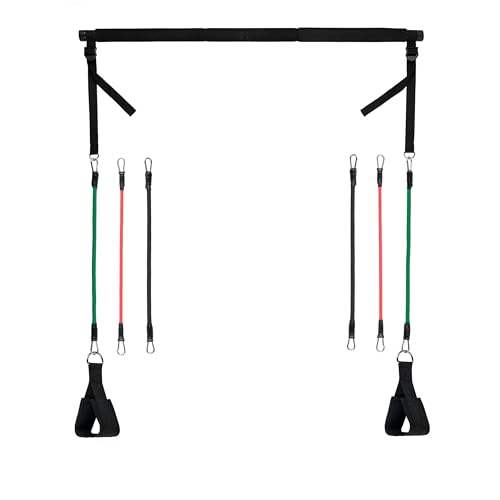 Captronic-Barra Pilates con Gomas elasticas-Kit Barra de Pilates con Bandas elasticas para musculacion-Pilates Bar-Gimnasio en casa