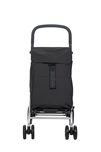 Carlett Classic Family Carro de Compra, Aluminio, Negro