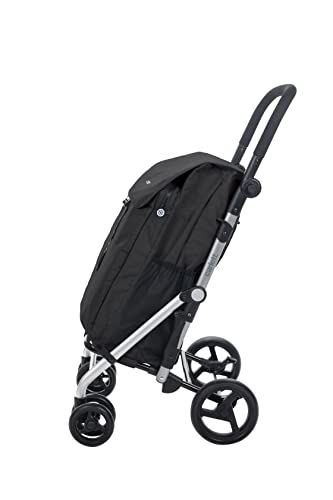 Carlett Classic Family Carro de Compra, Aluminio, Negro