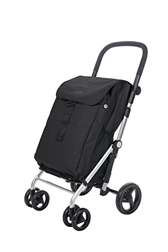 Carlett Classic Family Carro de Compra, Aluminio, Negro