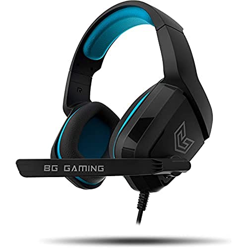 Cascos Gaming BG Radar - Auriculares con microfono, Sonido Stereo, Altavoces 40mm, Diadema Ajustable, Micro abatible, USB, Compatible PC, PS4, PS5, XBONE One, Nintendo Switch, Negro