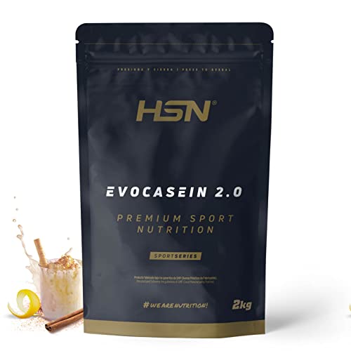 Caseína Micelar de HSN Evocasein 2.0 | Sabor Leche Merengada 2 Kg = 67 Tomas por Envase Proteína Lenta Digestión para Antes de Dormir | No-GMO, Vegetariana, Sin Gluten