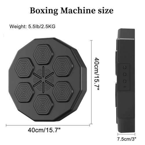 CcacHe Máquina de boxeo musical, montaje en pared, entrenamiento inteligente de boxeo, divertido juego de lucha para kickboxing, kárate, entrenamiento de gimnasio en casa, tamaño: máquina de boxeo