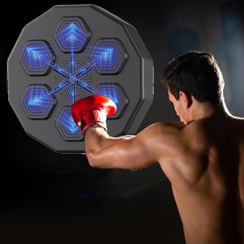 CcacHe Máquina de boxeo musical, montaje en pared, entrenamiento inteligente de boxeo, divertido juego de lucha para kickboxing, kárate, entrenamiento de gimnasio en casa, tamaño: máquina de boxeo