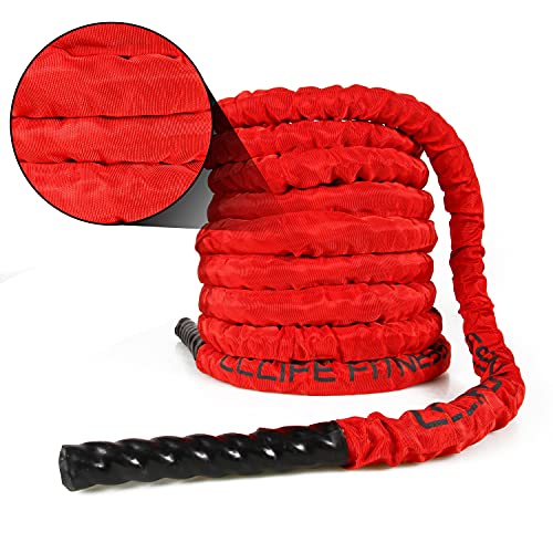 CCLIFE ZERRO Cuerda de batalla Entrenamiento Poliéster Ultra Resistente Battle Rope Cuerda Batalla 9m Diámetro 38mm -Ancla Incluida-ZERRO