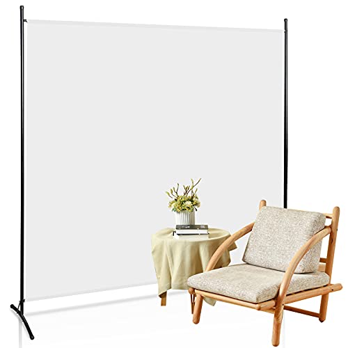 Cecaylie Biombo separador de ambientes, para interior, protección visual, para jardín, para exteriores, para balcón, vestidor, 180 cm x 180 cm, color blanco