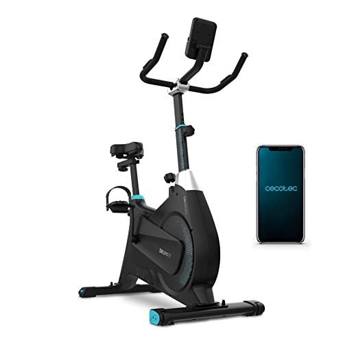 Cecotec Bicicleta Estática Indoor DrumFit Indoor 4000 Magno Connected. Resistencia Magnética, Conectividad Bluetooth, Sillín y Manillar Ajustables, Pantalla LCD, Soporte para Tablet, Ruedas