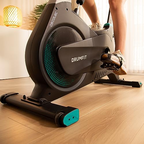 Cecotec Bicicleta Estática Indoor DrumFit Indoor 4000 Magno Connected. Resistencia Magnética, Conectividad Bluetooth, Sillín y Manillar Ajustables, Pantalla LCD, Soporte para Tablet, Ruedas