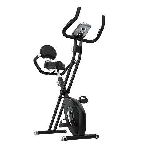 Cecotec Bicicleta Estática Plegable con Respaldo DrumFit X-Bike Neo Pro. Pantalla LCD, Resistencia Magnética Variable, Sillín Confort y Agarres Laterales, Soporte para tablet y Ruedas