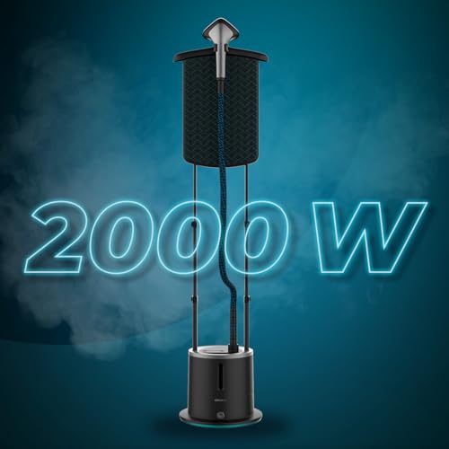 Cecotec Centro de planchado vertical IronHero 2000 Vertical Station, 2000W, Vapor continuo de 47 g/min, Depósito extraible 1,7L, Fast Steam, 5 Programas, Precision Tip, Ruedas 360º