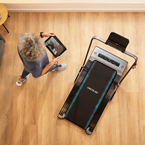 Cecotec Cinta de Andar Compacta y Plegable DrumFit WayHome 600 Pad. 550 W / 0,75CV, Superficie de Carrera de 100x40cm, Velocidad hasta 6km/h, Barra Plegable, Pantalla LCD, Altavoces y Mando