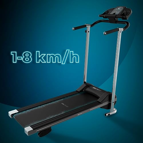 Cecotec Cinta de andar DrumFit WayHome 800 Prometeo. 550 W, 1-10 Km/h, 12 Programas, Superficie 100x40 cm, Plegado vertical, Inclinación 3 niveles, Pantalla, Portabotella