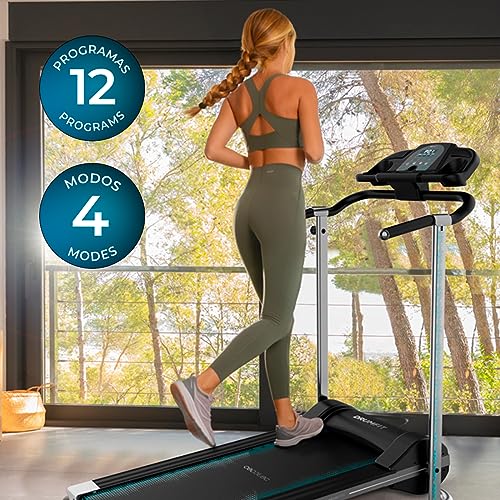 Cecotec Cinta de andar DrumFit WayHome 800 Prometeo. 550 W, 1-10 Km/h, 12 Programas, Superficie 100x40 cm, Plegado vertical, Inclinación 3 niveles, Pantalla, Portabotella