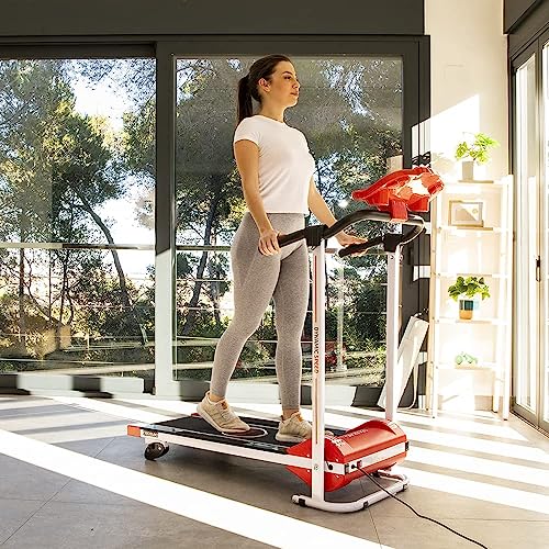 Cecotec Cinta de Andar Plegable Runfit Step - Red Series X. 1,36 CV, 1 a 10 Km/h, 12 Programas Predefinidos, Panel de Control LED, Superficie de Carrera 98 x 36 cm, Ruedas de Transporte