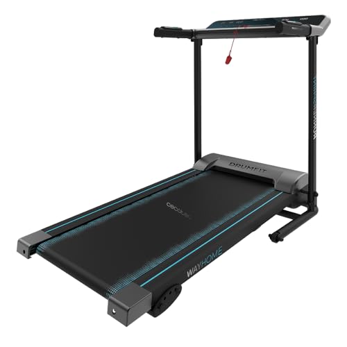 Cecotec Cinta de Correr Plegable DrumFit WayHome 1000 Runner Sprint. 600 W, De 1 a 10 Km/h, 12 Programas, Panel de Control LED, Superficie de Carrera de 100x40 cm, Ruedas y Soporte Dispositivos