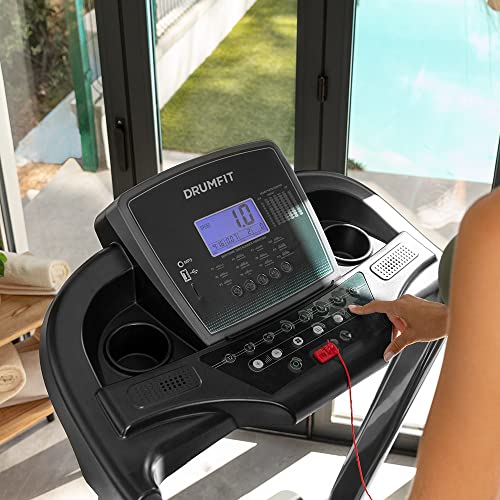 Cecotec Cinta de Correr Plegable DrumFit WayHome 1600 Obelia Ultraflex. 1500 W, Inclinación Motorizada, Superficie de 130x42 cm, Sistema de Amortiguación UltraFlex System, Pantalla LCD, Negro