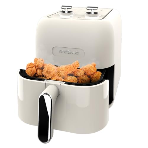 Cecotec Freidora de Aire sin Aceite de 5 L Cecofry Antique 5000. Air Fryer. 1500 W, Digital, Diseño Retro, Tecnología PerfectCook, 80-200ºC, Tiempo Ajustable, Piezas Desmontables