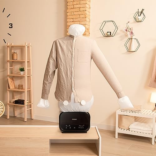 Cecotec Maniquí de Planchado y Secado IronHero 1200 Mannequin Dry. 1200 W, Elimina Arrugas y Desodoriza, Camisa y pantalón, Autonomía 180 min, Control Táctil, Temporizador, Temperatura Regulable