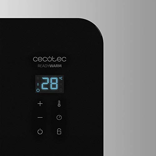 Cecotec Radiador Eléctrico Bajo Consumo Ready Warm 6720 Crystal Connection. Wifi, 1500 W, Termostato Regulable, Temporizador, Soporte de Pie, Protección Sobrecalentamiento, Negro, 13 x 80.5 x 47 cm