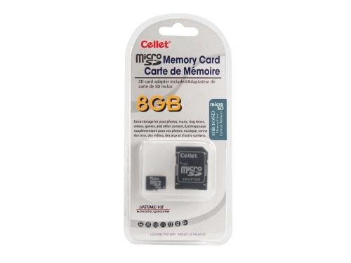 Cellet 8 GB MicroSD para teléfono Nokia BH-904 memoria flash personalizada, transmisión de alta velocidad, Plug and Play, con adaptador SD de tamaño completo. (embalaje al por menor)