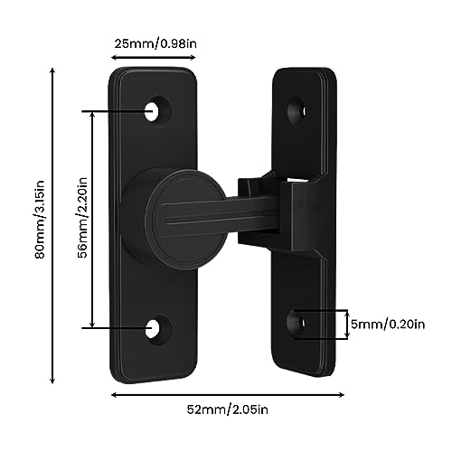 Cerradura de puerta interior deslizante, cerradura antirrobo resistente, pestillo de gancho de puerta giratorio de 90 °, perno de bloqueo de hebilla de cierre antirrobo, para puerta, ventana (negro,