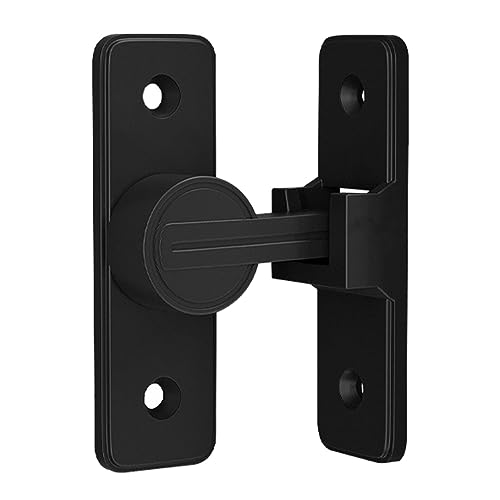 Cerradura de puerta interior deslizante, cerradura antirrobo resistente, pestillo de gancho de puerta giratorio de 90 °, perno de bloqueo de hebilla de cierre antirrobo, para puerta, ventana (negro,