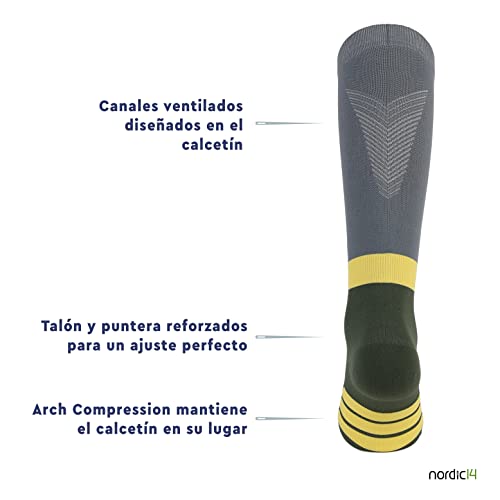 CFA Active V2 Medias de Compresión para Hombres y Mujeres: Ideales para Correr, Gimnasio, Bicicleta, Viaje, Recuperación Muscular, Entrenamiento - Diseño Danés - Materiales Sostenibles