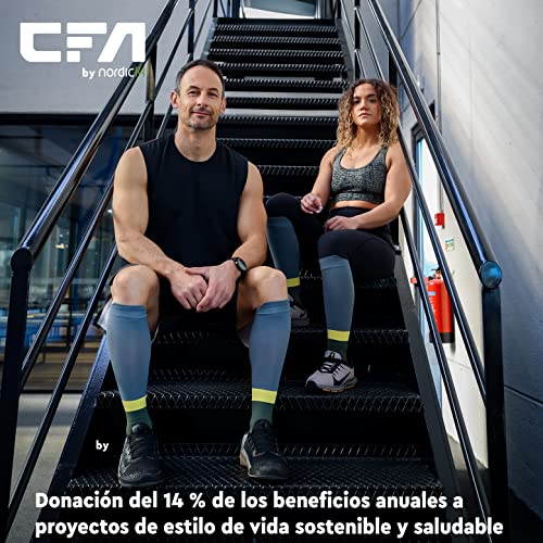 CFA Active V2 Medias de Compresión para Hombres y Mujeres: Ideales para Correr, Gimnasio, Bicicleta, Viaje, Recuperación Muscular, Entrenamiento - Diseño Danés - Materiales Sostenibles