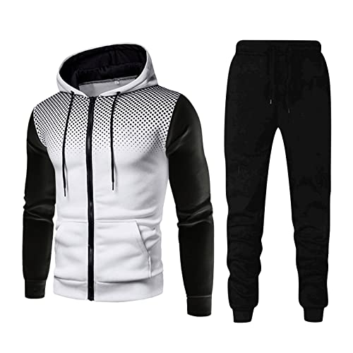 Chandal Hombre Completo; Deportivo Largo 2 Piezas Chandal con Capucha Talla Grande Original Conjunto Deportivo Gris Invierno Baloncesto Chándal Gimnasio Informal Conjunto Padel Moda Chandal Completo