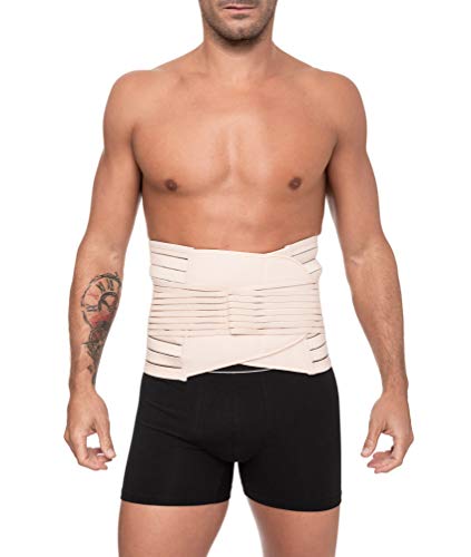 Channo Faja Cinturón Lumbar para Espalda Hombre y Mujer Doble Ajuste Fuerte (Visón, L/XL)