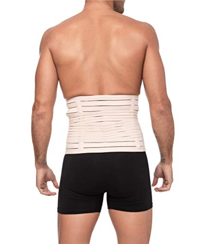 Channo Faja Cinturón Lumbar para Espalda Hombre y Mujer Doble Ajuste Fuerte (Visón, L/XL)