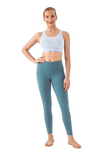 Channo Leggins Mujer Pantalón Deportivo Yoga Fitness Talle Alto con Bolsillo para Llaves Azul L