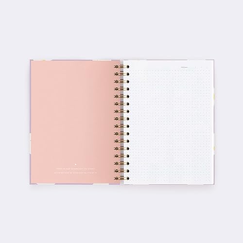 CHARUCA - Cuaderno de Notas con Puntos en el Interior | Tapa Dura | Ideal para Notas Dibujos y/o Fotos - 200 Páginas con Puntos. Medidas 22x16 cms, Peso 485 grs. (A5, Floral Lila)