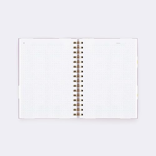 CHARUCA - Cuaderno de Notas con Puntos en el Interior | Tapa Dura | Ideal para Notas Dibujos y/o Fotos - 200 Páginas con Puntos. Medidas 22x16 cms, Peso 485 grs. (A5, Floral Lila)