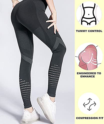 CheChury Leggings Mujer Push Up Mallas Pantalones Deportivos anticeluliticos Suave Malla Transpirable Elásticos Alta Cintura Elásticos Yoga Fitness de Control la Barriga