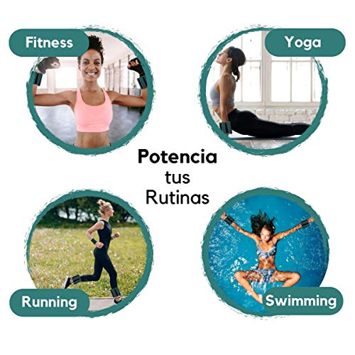 CHIC & LOVE® | Set de Pesas Lastradas para Tobillos y Muñecas | 2x0,45 Kg de Peso | Ajustables y Regulables |Para Tonificar y Potenciar tus Rutinas Ejercicio |Gimnasio, Natacion, Caminar o Yoga (Azul)