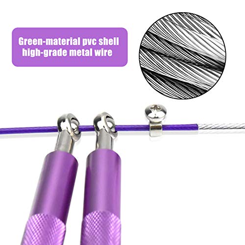 Chstarina Cuerda para Saltar, cuerda saltar crossfit con Ajustable Asa Antideslizante, Comba de Boxeo Speed Rope para Hombre y Mujer, para Fitness Boxeo HIIT (púrpura)